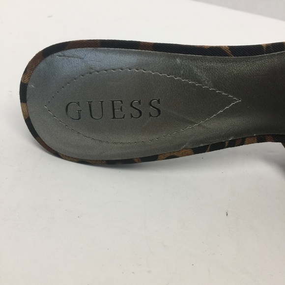 GUESS Adella Animal Print Cheetah Heels Bow 7.5M - Picture 5 of 6
